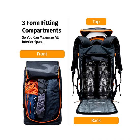 Ski boot backpack